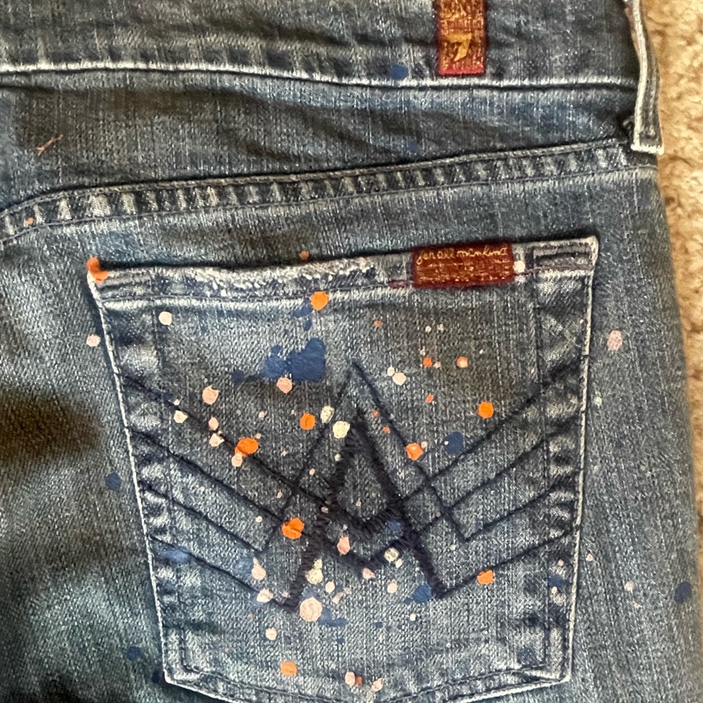 7 For All Mankind Paint Splatter bootcut jeans, size 31 - Picture 8 of 11